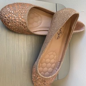 Rose Gold Bling Flats
